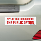 Artsen ondersteunen Bumpersticker Openbare optie (Op auto)