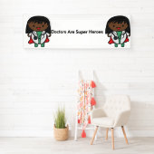 Artsen zijn superheles zwarte vrouw die zich perso spandoek (Insitu)