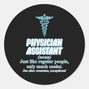 Artsenassistent Definitie PA Medische studenten Ronde Sticker