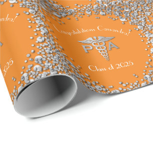Artsenassistent PA Afstuderen Oranje Zilver Cadeaupapier