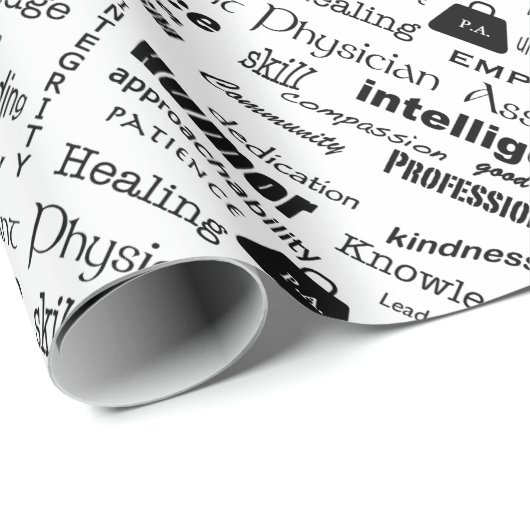 Artsenassistent tekstontwerp cadeaupapier (Rol Hoek)