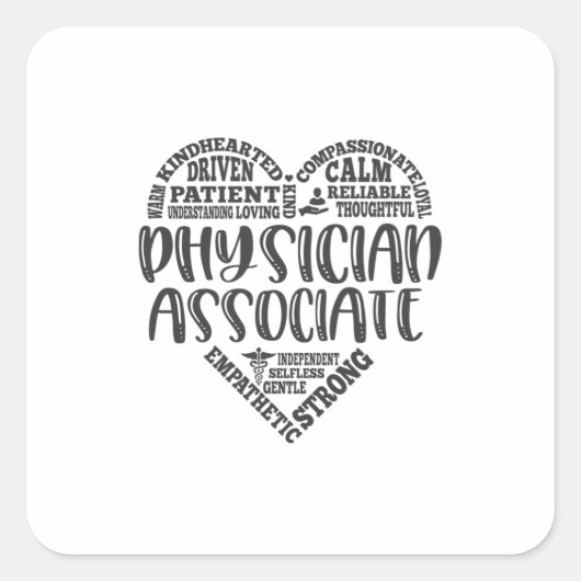 Artsenassociate, pa, metro art vierkante sticker (Voorkant)