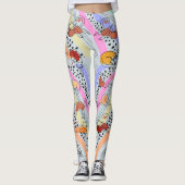 Artsy Abstract Dame met Katten Leggings (Voorkant)