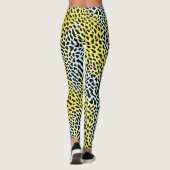 Artsy Abstract geel verloop luipaard patroon Leggings (Achterkant)