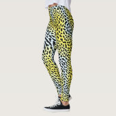 Artsy Abstract geel verloop luipaard patroon Leggings (Links)