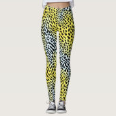 Artsy Abstract geel verloop luipaard patroon Leggings (Voorkant)