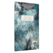 Artsy Abstract Ink Goud Glitter Naam en Onderwerp Klembord (Rechts)