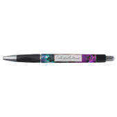 Artsy Abstract Modern Black Paars Tie Dye Pen (Voorkant)