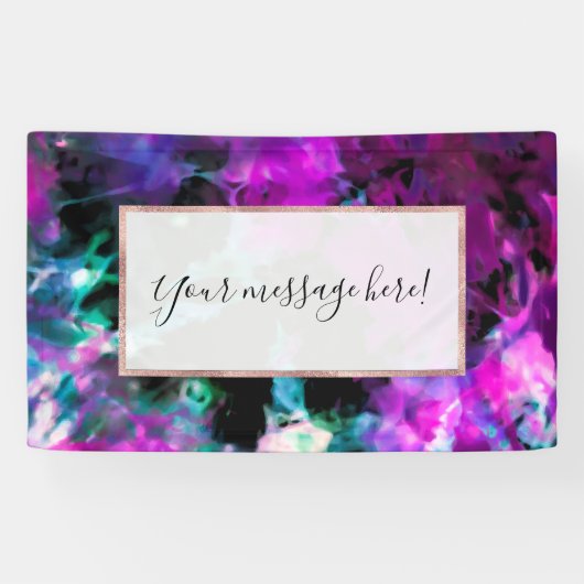 Artsy Abstract Modern Black Paars Tie Dye Spandoek (Horizontaal)