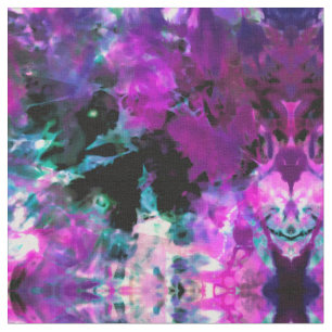 Artsy Abstract Modern Black Paars Tie Dye Stof
