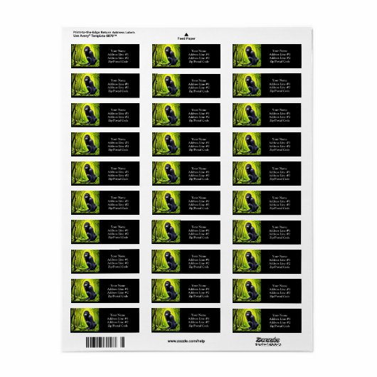 Artsy Abstract Oerwoud Gorilla Etiket (Full Sheet)