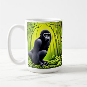 Artsy Abstract Oerwoud Gorilla Koffiemok