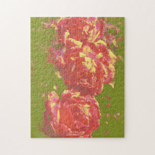 Artsy Abstract Roos Art roze geel puzzel