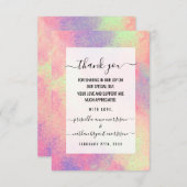 Artsy Abstract Roze Paars Neon Paint Splatter Bedankkaart (Voorkant / Achterkant)