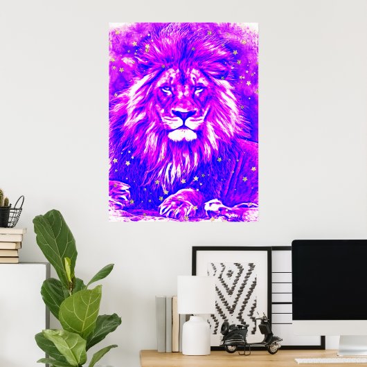 *~* Artsy + Abstracte Bold Celestial LION AP23 Poster (Thuiskantoor)