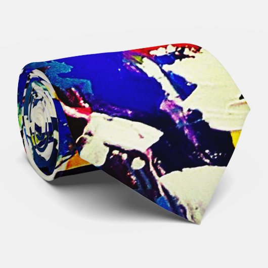 Artsy Abstrait Print Tendy Cravate (Roulé)