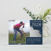 Artsy Afstuderen | Navy Blue Silver Splash 2 Aankondiging (Staand voorkant)