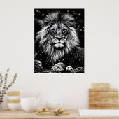 *~* Artsy AP23 Artistic Celestial SILVER LION Poster (Keuken)