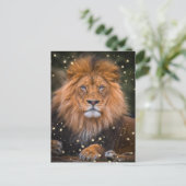 *~* Artsy AP23 Artistic Celestial SOFT Brown LION Briefkaart (Staand voorkant)