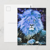 ~ Artsy AP23 Artistieke Hemelse Blauwe LEEUW Briefkaart (Voorkant / Achterkant)