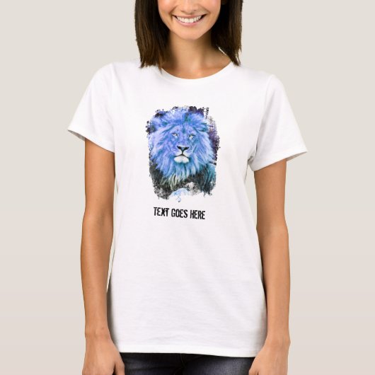 *~* Artsy AP23 Blue Artitic LION peinture T-shirt (Devant)