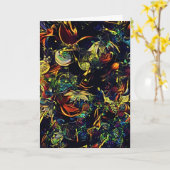 Artsy Avante-Garde-kerstfeestdag Kaart (Gele Bloem)