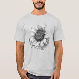 Artsy B&W Zonnebloem T-shirt