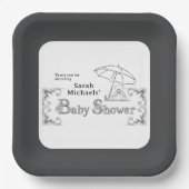 Artsy Baby Shower Papieren Bordje (Voorkant)