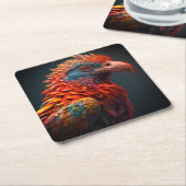 Artsy Bird Vierkante Kartonnen Onderzetter (Schuin)