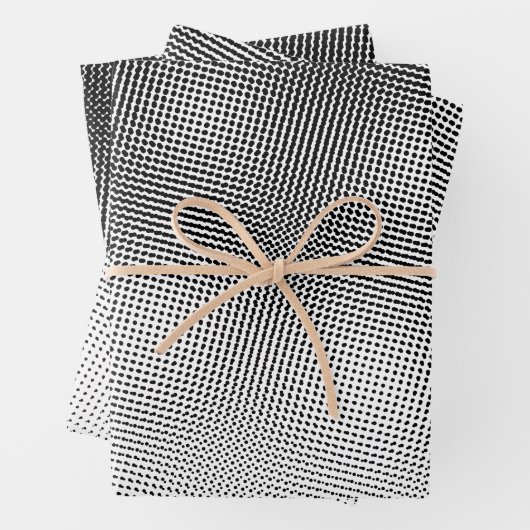 Artsy Black en White Moiré Pattern Inpakpapier Vel (In situ)