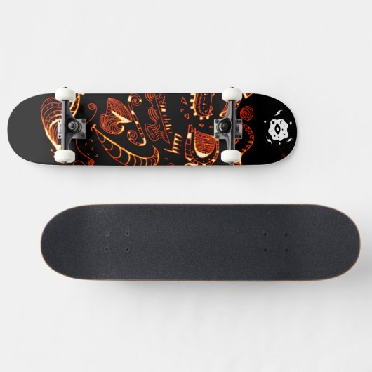 Artsy Black Orange Skateboard (Horz)