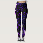 Artsy Black Paars Leggings (Voorkant)