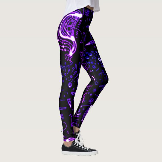 Artsy Black Paars Leggings (Rechts)