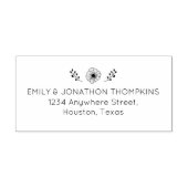 Artsy bloemblaadjes retour naam adres bruiloft 	rubberstempel (Afrduk)