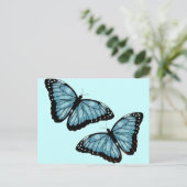 Artsy Blue Butterflies Briefkaart (Staand voorkant)