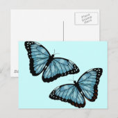 Artsy Blue Butterflies Briefkaart (Voorkant / Achterkant)