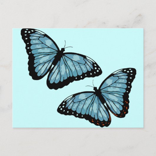 Artsy Blue Butterflies Briefkaart (Voorkant)