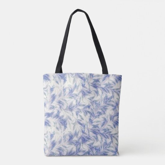 Artsy Blue Flower op Pattern Canvas tas (Achterkant)