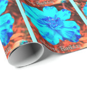 Artsy Blue Marigold *Specized* Wrapping Paper Cadeaupapier (Rol Hoek)