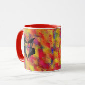 Artsy Blue Psychiatrist Rorschach Blot  Mok (Voorkant links)