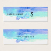 Artsy Blue Waterverf Splash White Price Label Mini Visitekaartjes (Voorkant /achterkant)