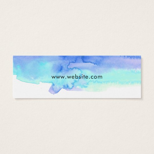 Artsy Blue Waterverf Splash White Price Label Mini Visitekaartjes (Achterkant)