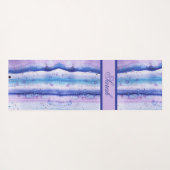 Artsy Blue White Waterverf Streaks Yogamat (Achterkant (horizontaal))