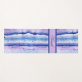 Artsy Blue White Waterverf Streaks Yogamat (Voorkant (horizontaal))