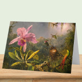 Artsy brésilien Cattelya Orchid et 3 colibris