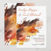 Artsy Brush Stroke Herfst Invitation Kaart (Voorkant / Achterkant)