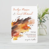 Artsy Brush Stroke Herfst Invitation Kaart (Staand voorkant)