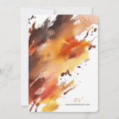 Artsy Brush Stroke Herfst Invitation Kaart (Achterkant)