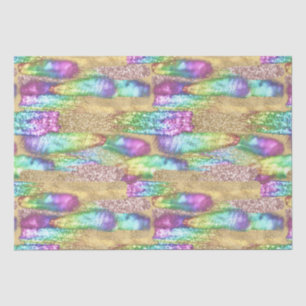 Artsy Brush Strokes Unicorn Rainbow Faux Glitter Tissuepapier
