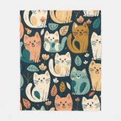 Artsy Cat Pattern Cute Fleece Deken (Voorkant)
